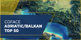 Coface Adriatic/Balkan Top 50 - карта на региона